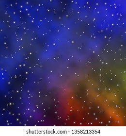Dark Blue, Yellow vector background with colorful stars. Colorful illustration in abstract style with gradient stars. Pattern for wrapping gifts.