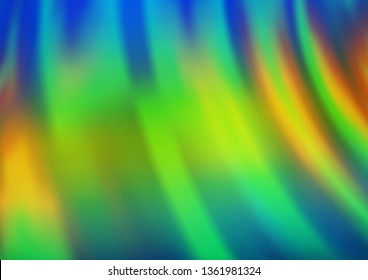 Dark Blue, Yellow vector background with abstract lines. Shining illustration, which consist of blurred lines, circles. The best blurred design for your business.