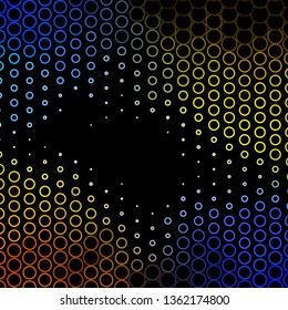 Dark Blue, Yellow vector background with circles. Abstract illustration with colorful spots in nature style. Pattern for wallpapers, curtains.