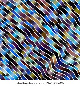 Dark Blue, Yellow vector background with lines. Abstract illustration with bandy gradient lines. Template for your UI design.