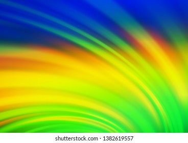 Dark Blue, Yellow vector background with bent lines. Geometric illustration in marble style with gradient.  Brand new design for your ads, poster, banner.