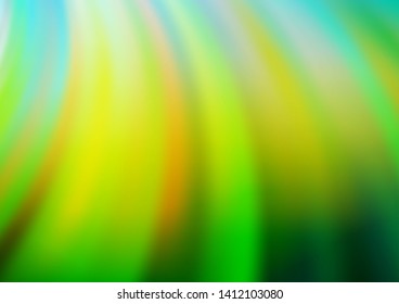 Dark Blue, Yellow vector background with liquid shapes. Blurred geometric sample with gradient bubbles.  New composition for your brand book.