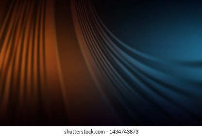Dark Blue, Yellow vector background with curved lines. Modern gradient abstract illustration with bandy lines. Elegant pattern for a brand book.