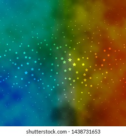 Dark Blue, Yellow vector background with small and big stars. Modern geometric abstract illustration with stars. Pattern for websites, landing pages.