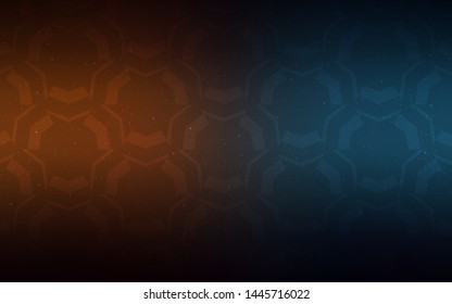 Dark Blue, Yellow vector background with wry lines. A sample with colorful lines, shapes. Pattern for your business design.
