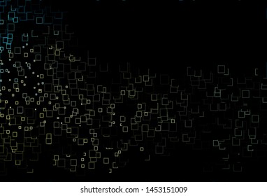 Dark Blue, Yellow vector background with rectangles. Modern abstract illustration with colorful rectangles. Pattern can be used for websites.