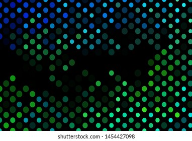 Dark Blue, Yellow vector background with bubbles. Glitter abstract illustration with blurred drops of rain. Design for business adverts.
