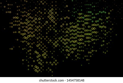 Dark Blue, Yellow vector background with bubbles. Illustration with set of shining colorful abstract circles. Pattern of water, rain drops.