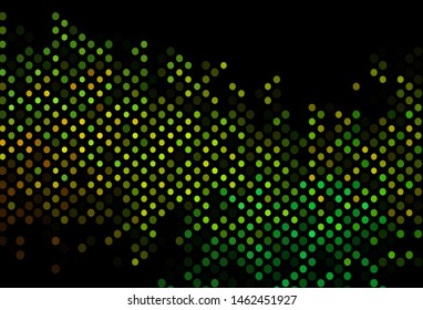 Dark Blue, Yellow vector background with bubbles. Blurred bubbles on abstract background with colorful gradient. Pattern for beautiful websites.