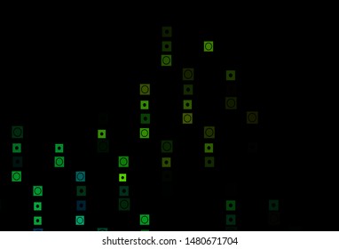 Dark Blue, Yellow vector background with rectangles, circles. Beautiful illustration with colorful gradient rectangles, circles. Background for cell phones.