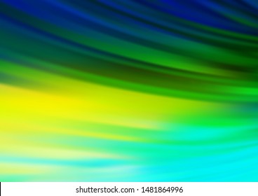 Dark Blue, Yellow vector background with bent ribbons. A completely new color illustration in marble style. Brand new design for your ads, poster, banner.