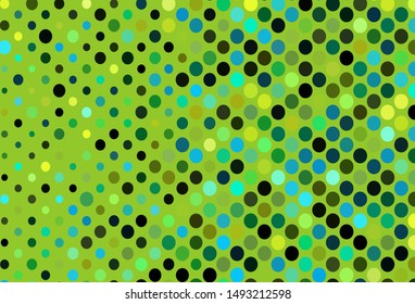 Dark Blue, Yellow vector background with bubbles. Glitter abstract illustration with blurred drops of rain. Template for your brand book.