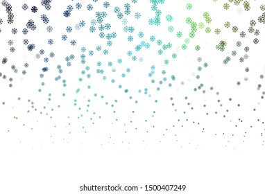 Dark Blue, Yellow vector background with beautiful snowflakes. Shining colorful illustration with snow in christmas style. New year design for business advert.