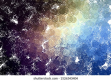 Dark Blue, Yellow vector background with wry lines. Creative illustration in halftone style with gradient. A completely new template for your design.