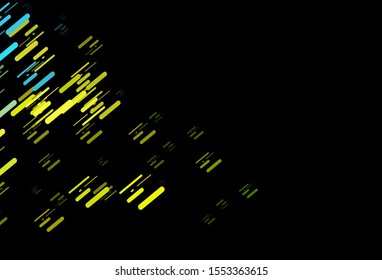 Dark Blue, Yellow vector background with straight lines. Glitter abstract illustration with colored sticks. Smart design for your business advert.