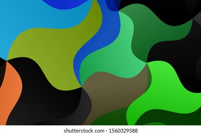 Dark Blue, Yellow vector background with curved circles. Creative geometric illustration in marble style with gradient. A completely new template for your business design.