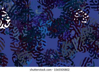 Dark Blue, Yellow vector background with abstract shapes. Decorative design in abstract style with random forms. Background for a cell phone.