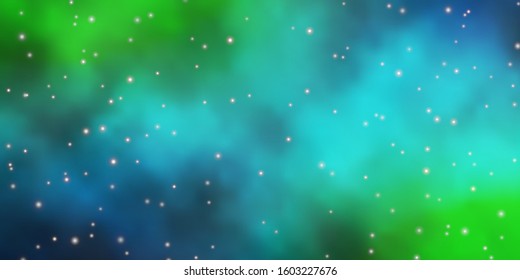 Dark Blue, Yellow vector background with colorful stars. Colorful illustration in abstract style with gradient stars. Pattern for websites, landing pages.