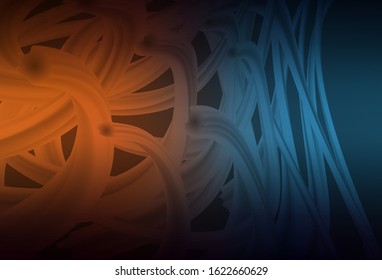 Dark Blue, Yellow vector background with curved lines. Modern gradient abstract illustration with bandy lines. A completely new template for your design.
