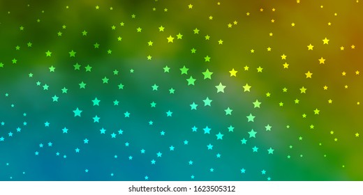 Dark Blue, Yellow vector background with small and big stars. Modern geometric abstract illustration with stars. Pattern for websites, landing pages.