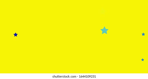Dark Blue, Yellow vector background with small and big stars. Shining colorful illustration with small and big stars. Best design for your ad, poster, banner.