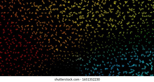 Dark Blue, Yellow vector background with occult symbols. Abstract illustration with gothic gradient shapes. Best design halloween events.