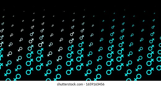 Dark Blue, Yellow vector background with woman symbols. Colorful feminism symbols with a gradient in modern style. Simple design for your web site.