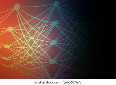 Dark Blue, Yellow vector background with forms of artificial intelligence. Colorful design in simple style with AI links. Pattern for science, futuristic designs.