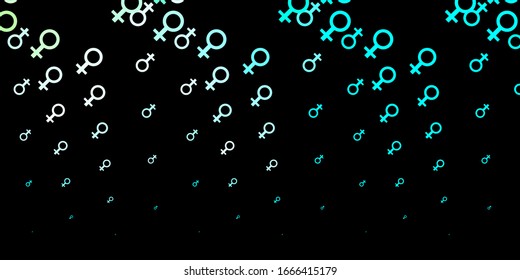 Dark Blue, Yellow vector background with woman symbols. Colorful feminism symbols with a gradient in modern style. Simple design for your web site.