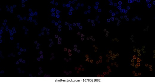 Dark Blue, Yellow vector background with occult symbols. Colorful vintage illustration with gradient alchemy shapes. Background for esoteric, mystic designs.