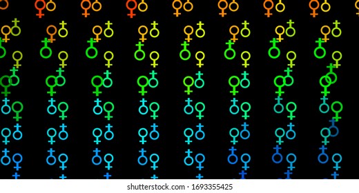 Dark Blue, Yellow vector background with occult symbols. Colorful vintage illustration with gradient alchemy shapes. Background for esoteric, mystic designs.