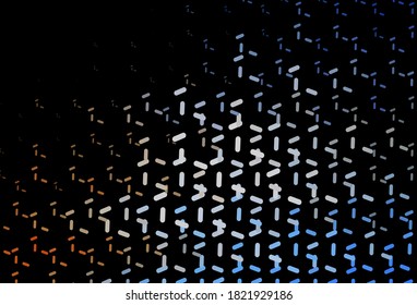 Dark Blue, Yellow vector background with stright stripes. Glitter abstract illustration with colorful sticks. Pattern for your busines websites.