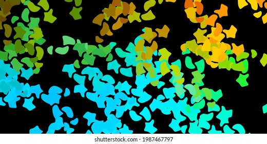 Dark blue, yellow vector background with random forms. Colorful illustration with simple gradient shapes. Background for cell phones.
