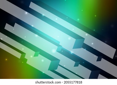Dunkelblau, gelber Vektorhintergrund im polygonalen Stil. Schöne Abbildung mit Rechtecken und Quadraten. Muster für Busse, Broschüren, Prospekte