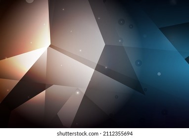 Dark Blue, Yellow vector background with polygonal style. Triangles on abstract background with colorful gradient. Elegant design for wallpapers.