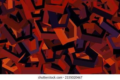 Dark Blue, Yellow vector background with set of hexagons. Illustration of colored hexagons on blur surface. Pattern for landing pages.