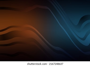 Dark Blue, Yellow vector background with curved lines. Colorful illustration in abstract style with gradient. Texture for booklets, leaflets.