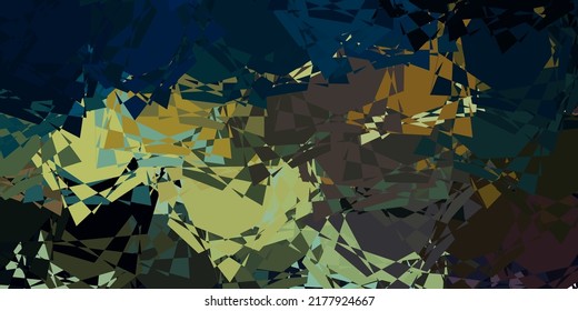 Dunkelblau, gelber Vektorhintergrund mit Dreiecken. Einfaches Design im abstrakten Stil mit Dreiecken, Linien. Starten Sie Design für Inspiration.