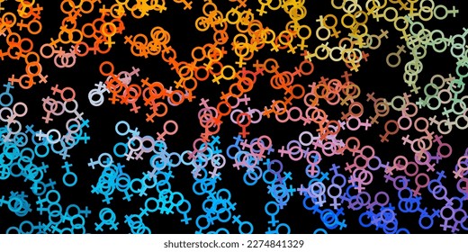 Dark Blue, Yellow vector background with occult symbols. Retro design in abstract style with witchcraft forms. Design for magic, spiritual events.