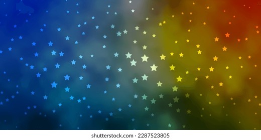 Dark Blue, Yellow vector background with small and big stars. Modern geometric abstract illustration with stars. Design for your business promotion.