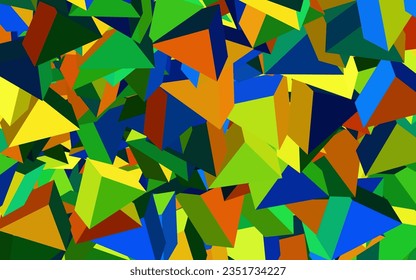 Dunkelblau, gelber Vektorhintergrund mit polygonalem Stil. Moderne abstrakte Illustration mit bunten Dreiecken. Modernes Template für die Zielseite.
