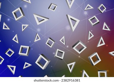 Dark Blue, Yellow vector background with rectangles. Abstract gradient illustration with rectangles. The template can be used as a background.
