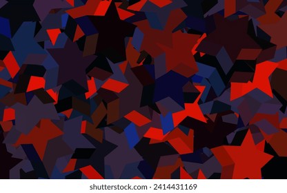 Dark Blue, Yellow vector background with colored stars. Shining colored illustration with stars. Template for cosmic backgrounds.