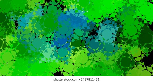 Azul oscuro, fondo de vector amarillo con triángulos. Ilustración de material web con triángulos abstractos coloridos. Una adición fácil a sus anuncios.