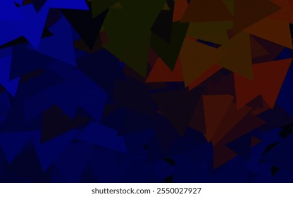 Dark Blue, Yellow vector background with polygonal style. Decorative design in abstract style with triangles. Modern template for landing page.