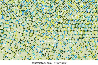 Dark Blue, Yellow vector banner with circles, spheres. Abstract spots. Background of Art bubbles in halftone style with colored gradient.