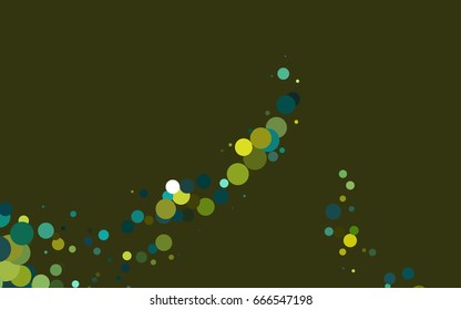 Dark Blue, Yellow vector banner with circles, spheres. Abstract spots. Background of Art bubbles in halftone style with colored gradient.