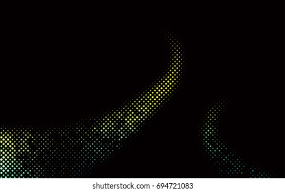 Dark Blue, Yellow vector banner with circles, spheres. Abstract spots. Background of Art bubbles in halftone style with colored gradient.