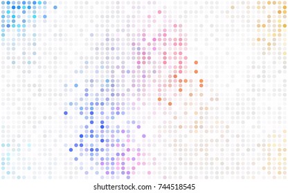 Dark Blue, Yellow vector banner with circles, spheres. Abstract spots. Background of Art bubbles in halftone style with colored gradient.