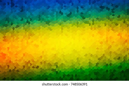 Dark Blue, Yellow vector banner with circles, spheres. Abstract spots. Background of Art bubbles in halftone style with colored gradient.